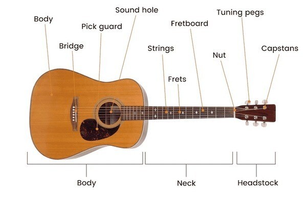 Cấu tạo của đàn guitar 6 dây