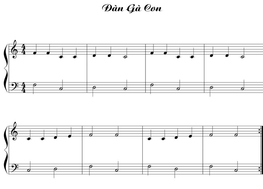 Người chơi piano dùng cả hai tay để bấm cùng một hợp âm, tạo nền tảng vững chắc cho đệm hát