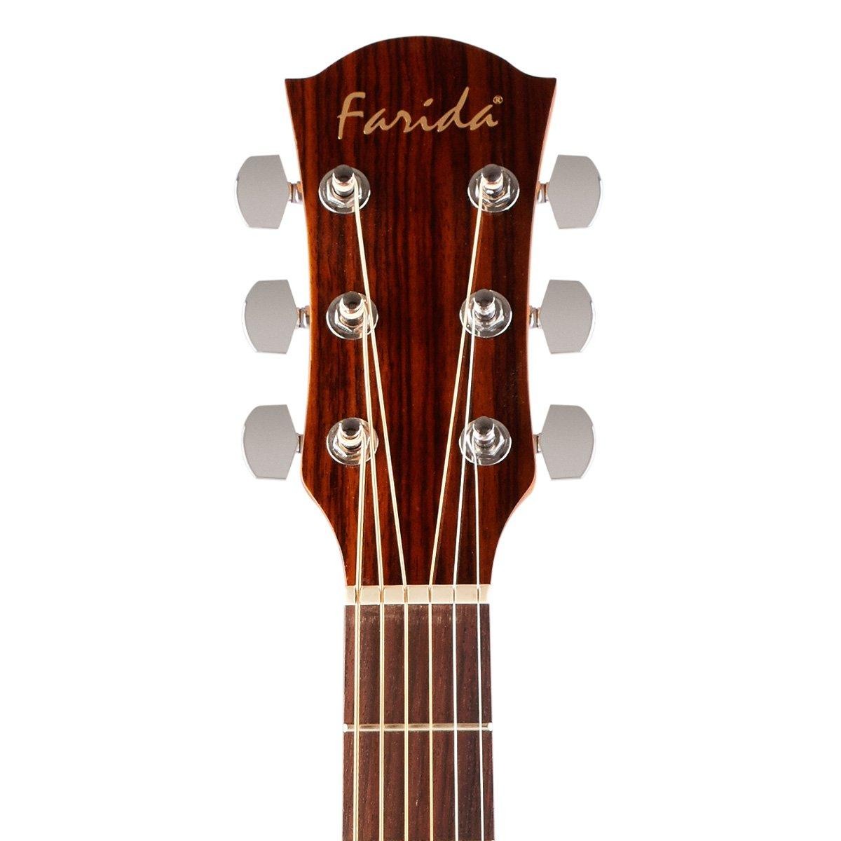 Đầu đàn guitar thùng với các bộ phận khóa và lược đàn