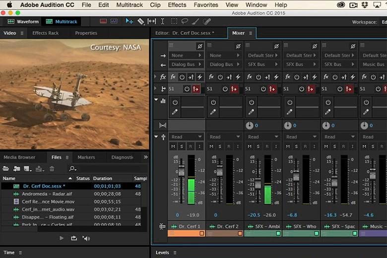 Giao diện phần mềm Adobe Audition