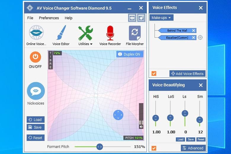 Giao diện phần mềm AV Voice Changer