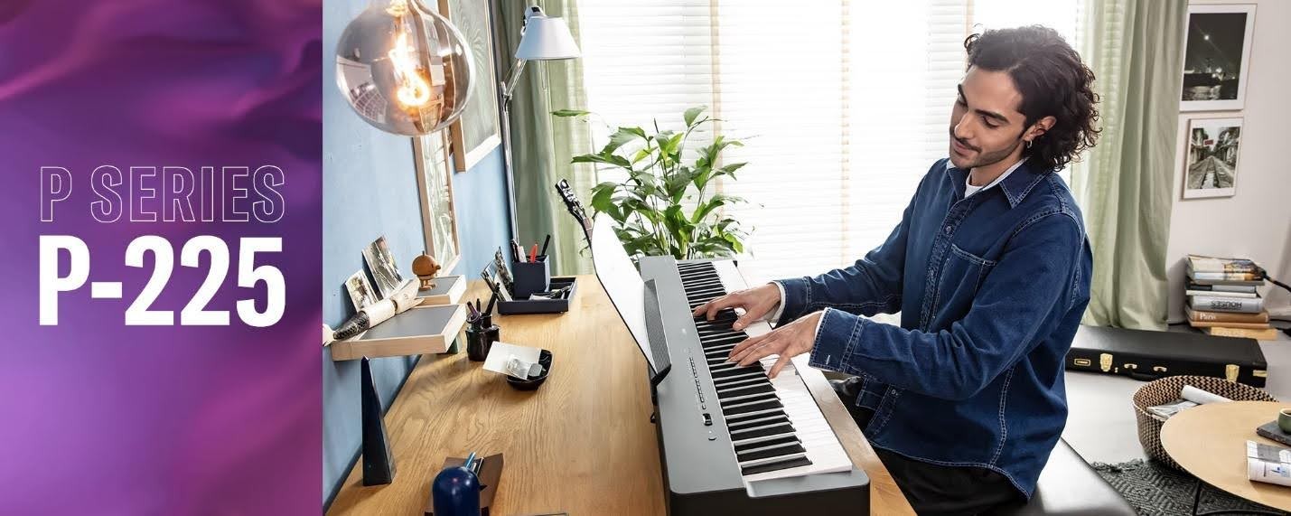 Đàn piano điện Yamaha P-225 với thiết kế hiện đại và âm thanh chân thực