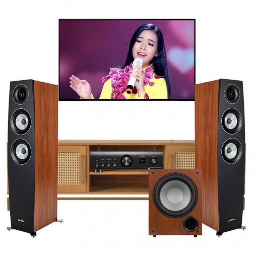 Dàn Nghe Nhạc 2 Kênh Stereo BC-NN05 với loa Jamo và amply Denon màu đen sang trọng