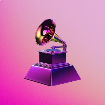 Giải thưởng Grammy vàng và đen lấp lánh trên bục