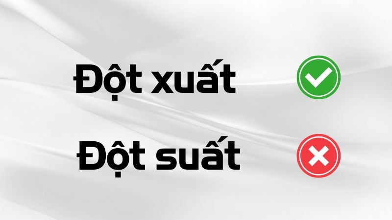 Sự khác biệt giữa đột xuất và đột suất, minh họa lỗi chính tả thường gặp