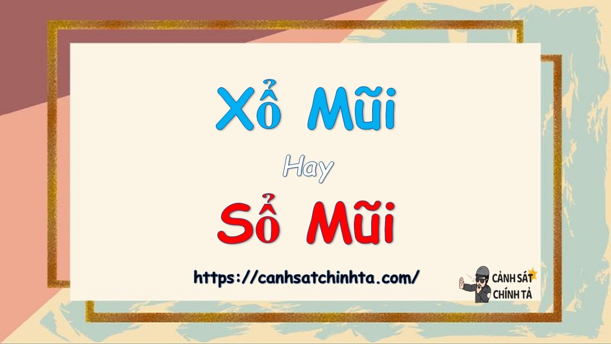 Hình ảnh minh họa về hai cách viết 'xổ mũi' và 'sổ mũi' đang gây nhầm lẫn