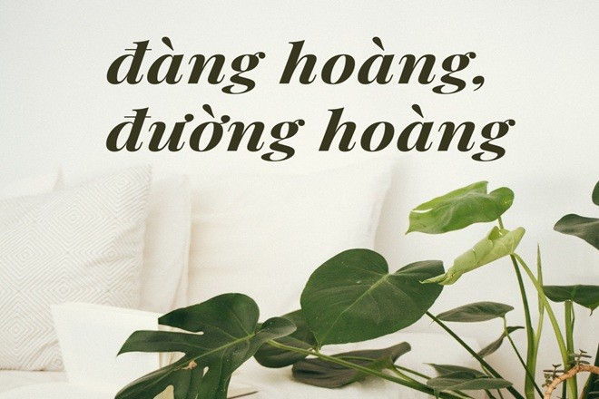 Một tờ giấy với câu hỏi "đàng hoàng hay đàng hoàn" viết bằng bút lông