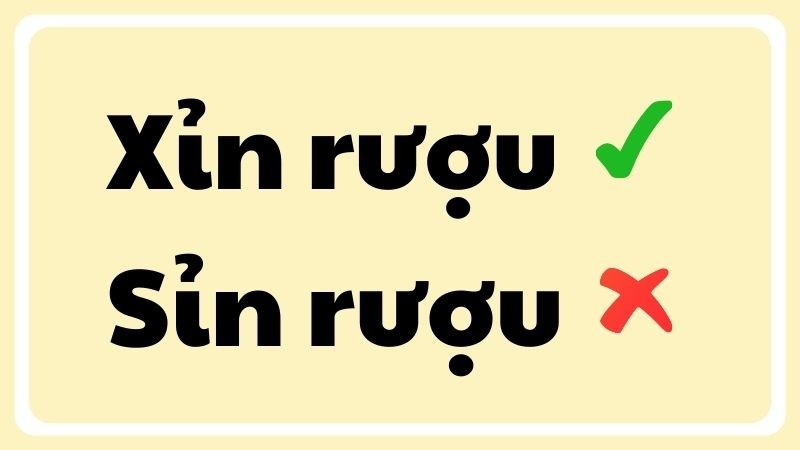 Hình ảnh minh họa sự nhầm lẫn giữa Sỉn rượu và Xỉn rượu trong tiếng Việt